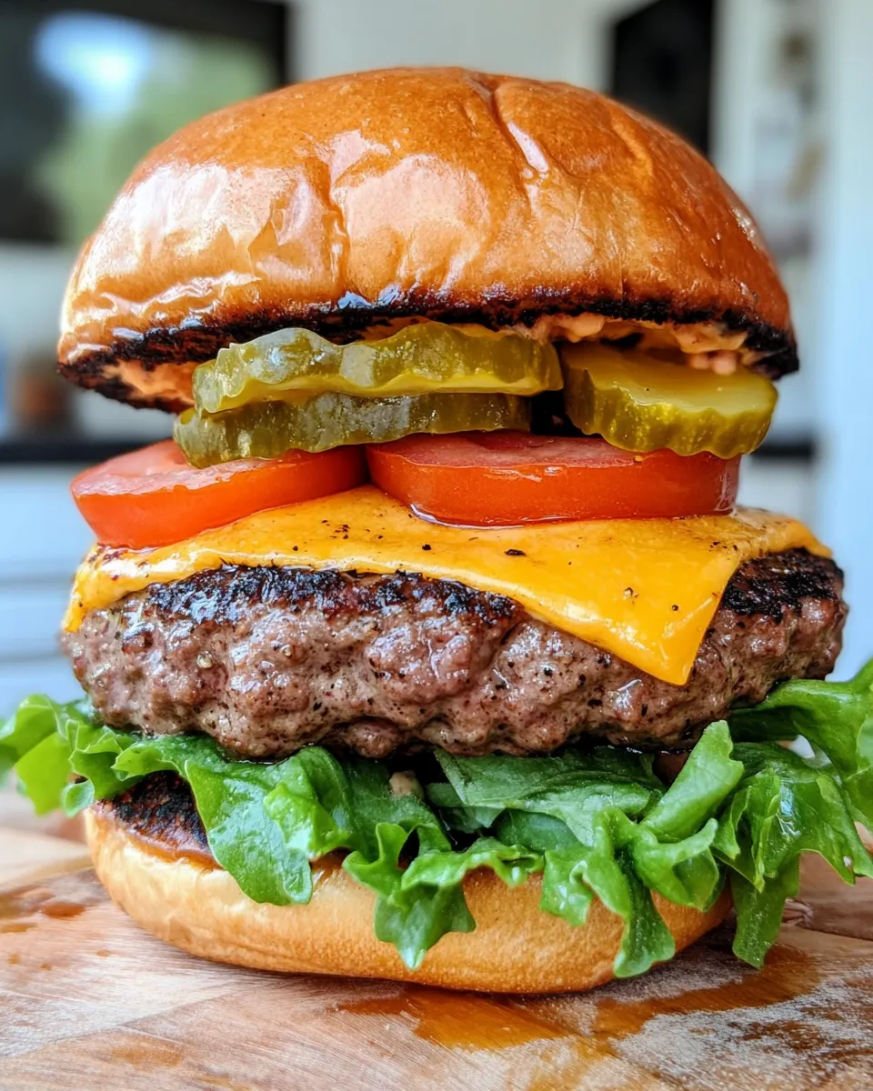 Easy Garlic Double Steakburger food shot