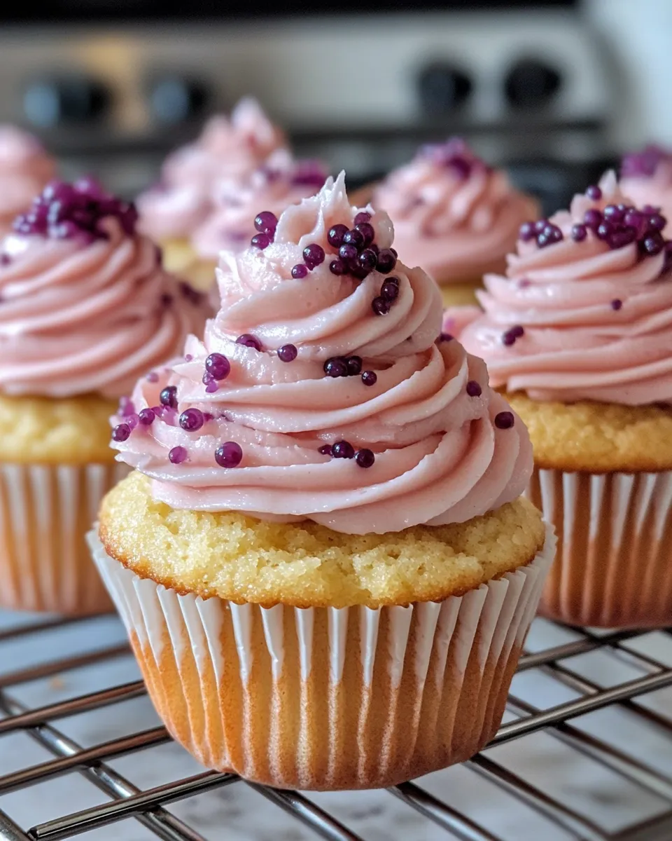 Easy Grape Soda Cupcakes food shot