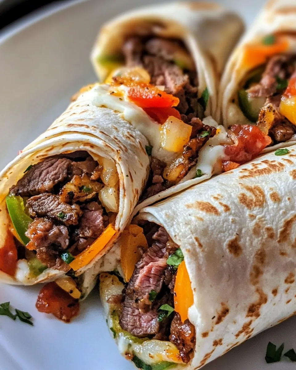 Delicious Philly Cheesesteak Roll Ups plate image