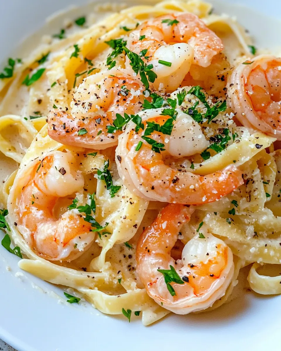 Delicious Salmon And Shrimp Alfredo plate image