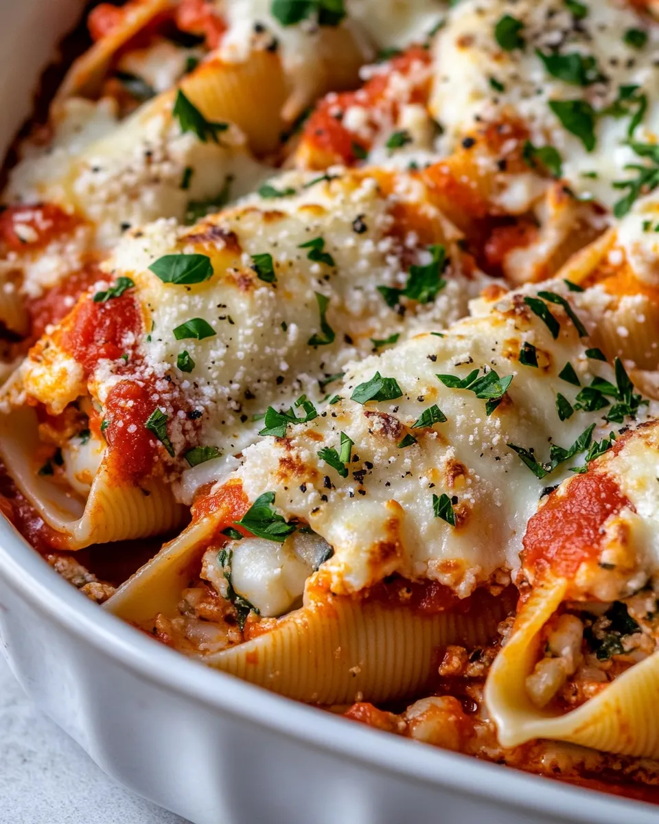 Delicious Seafood Stuffed Shells plate image