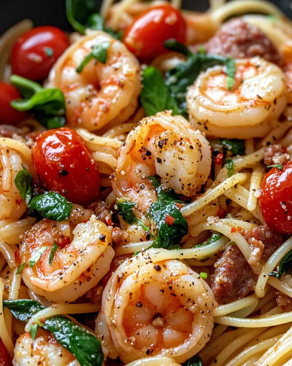 Homemade Shrimp And Sausage Pasta photo