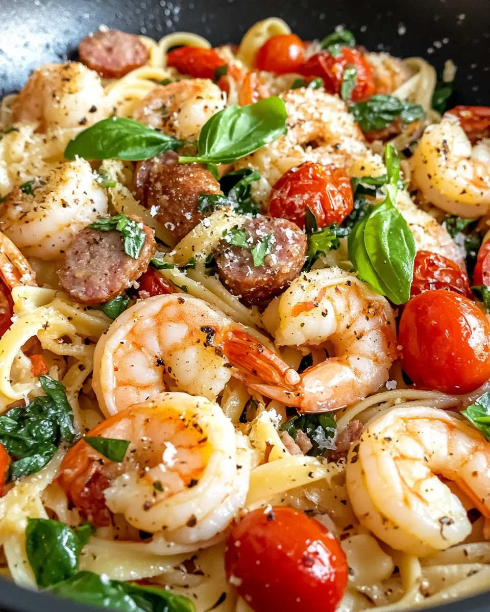 Classic Shrimp And Sausage Pasta image