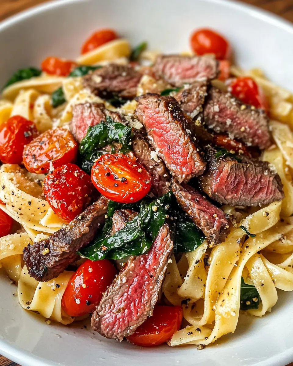 Tasty Steak Bites And Pasta shot