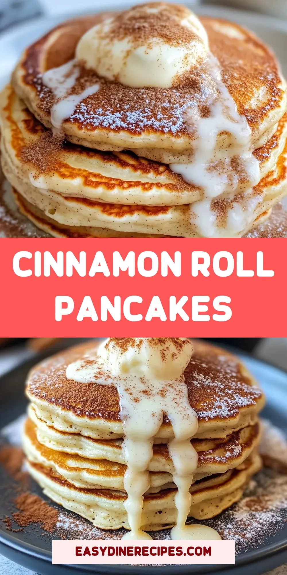 Delicious Cinnamon Roll Pancakes