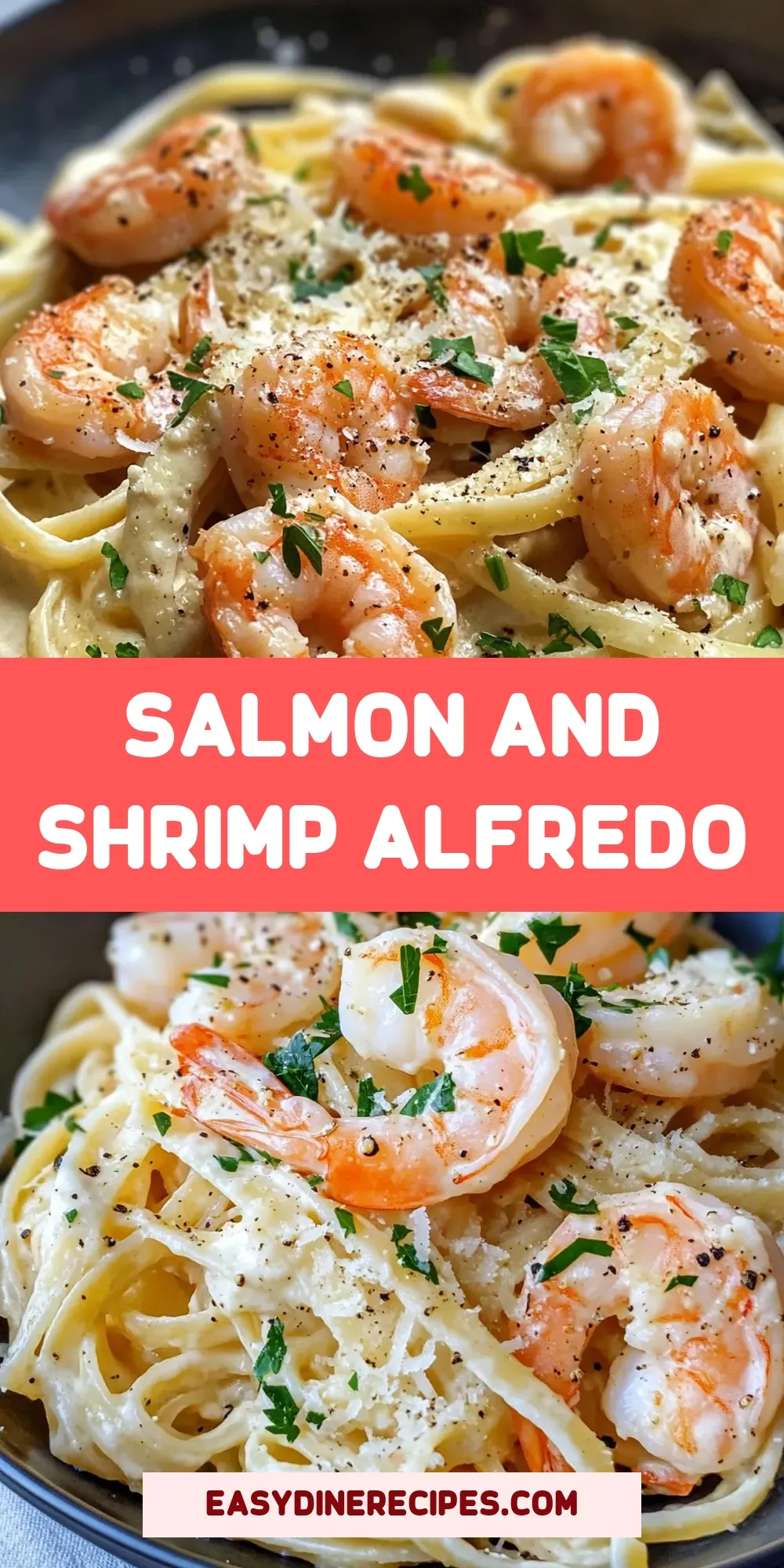 Salmon And Shrimp Alfredo (Homemade & Delicious)