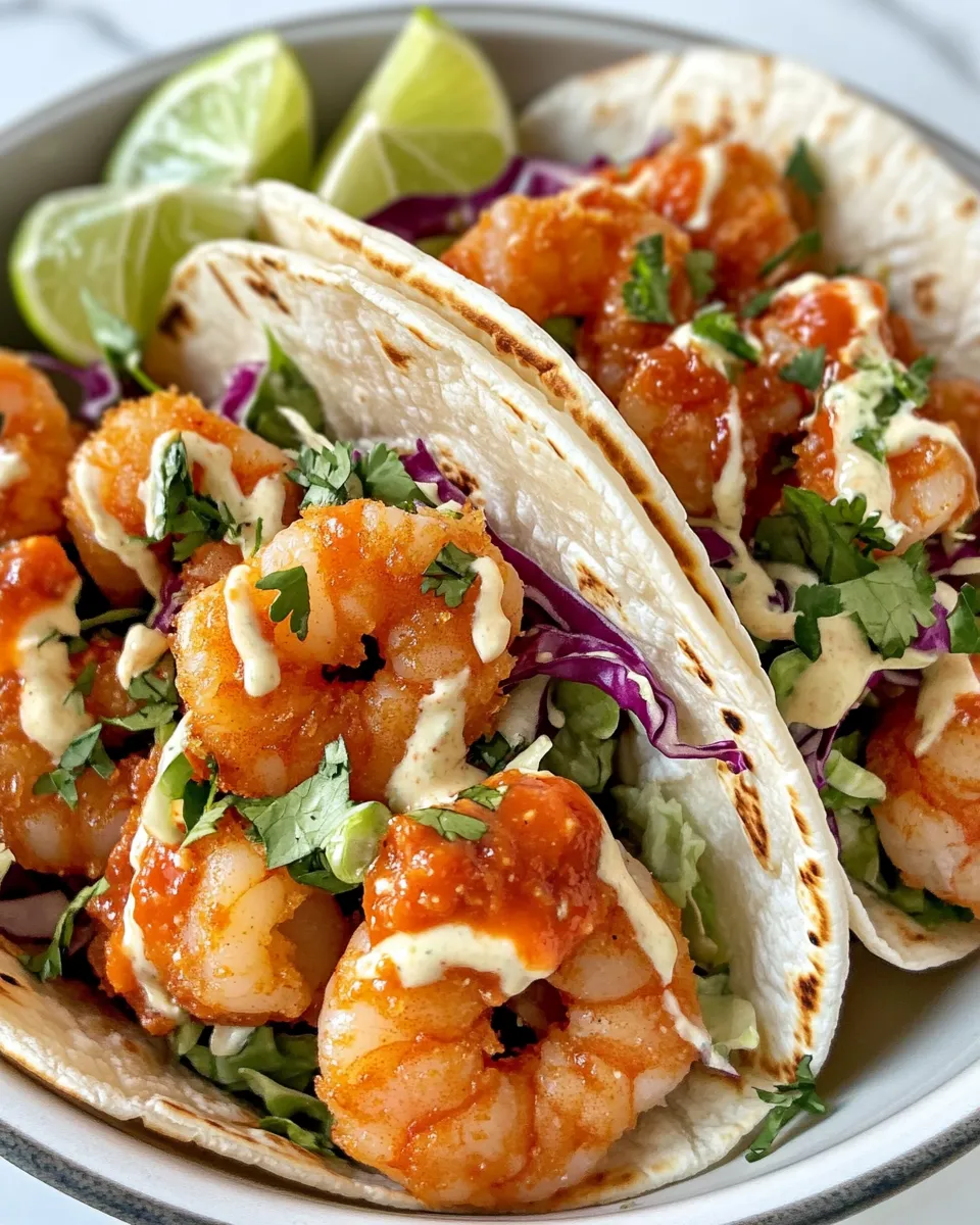 Classic Bang Bang Shrimp Tacos with Lime Slaw picture