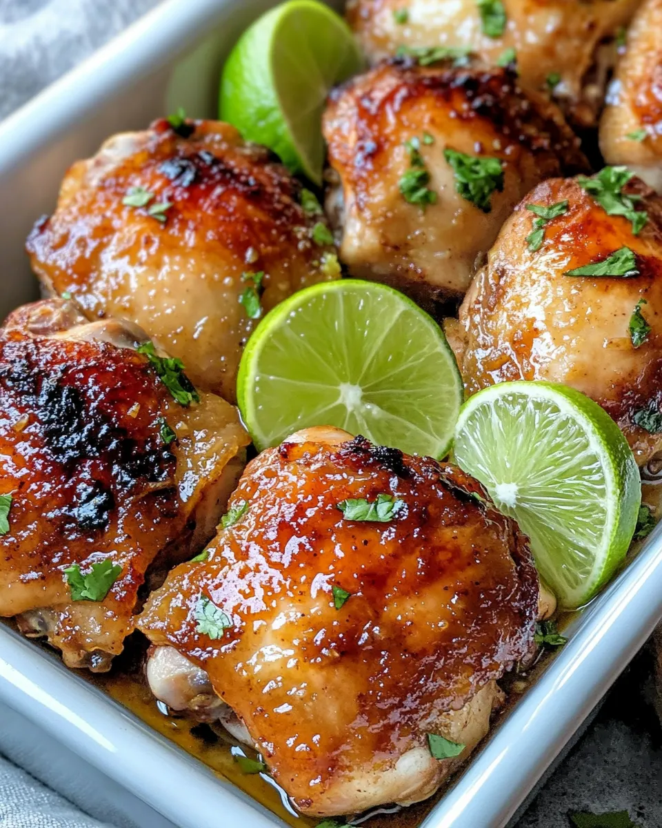 Delicious Brown Sugar Lime Chicken Thighs Juicy plate image