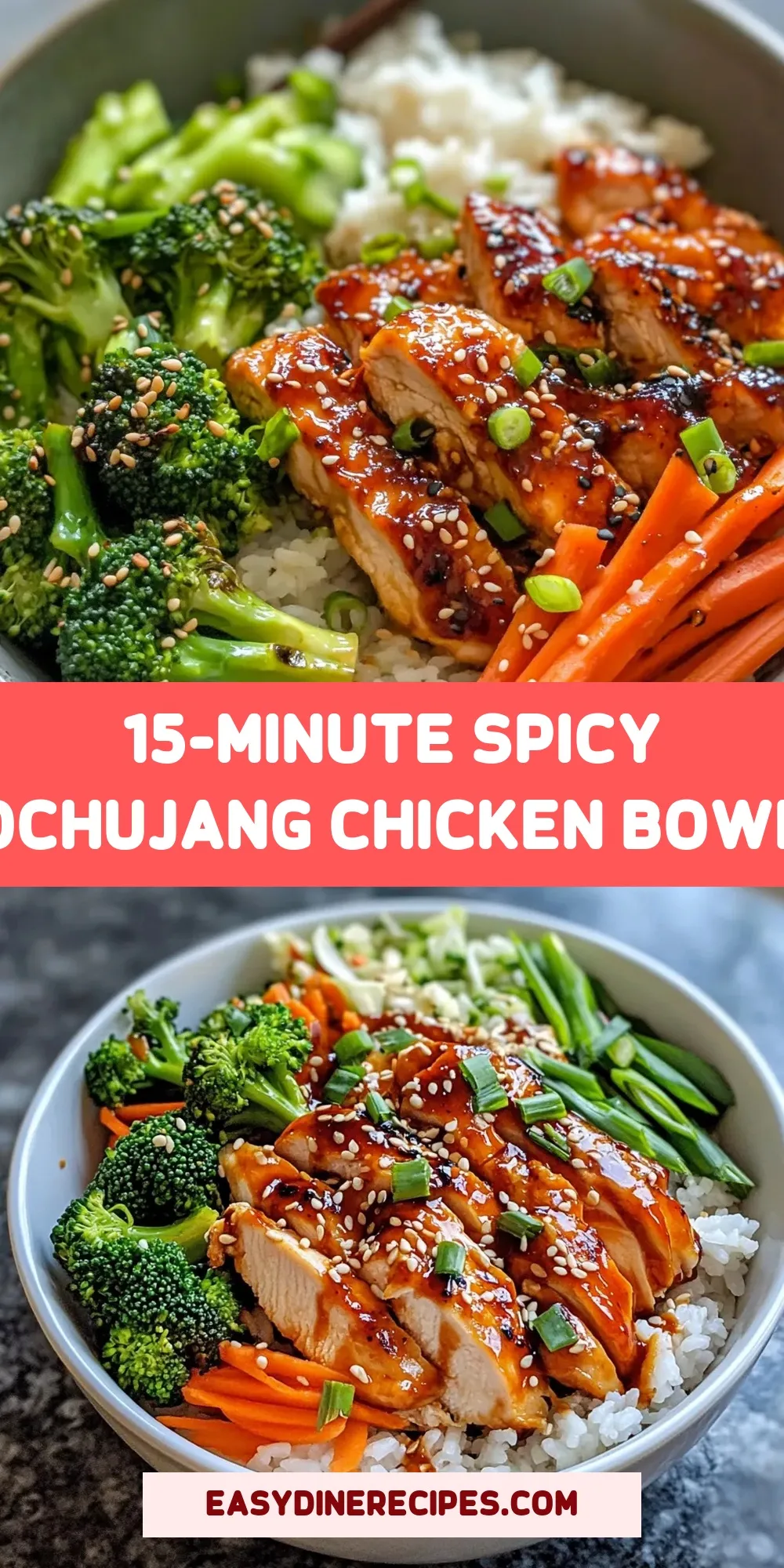 15-Minute Spicy Gochujang Chicken Bowls (Delicious & Delicious)