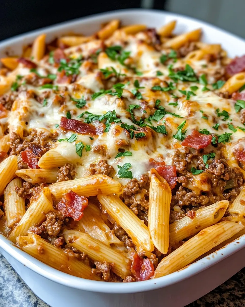 Homemade Bacon Cheeseburger Pasta Bake photo
