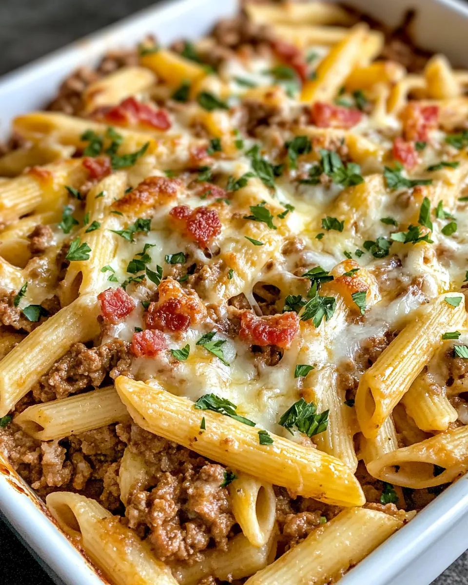 Easy Bacon Cheeseburger Pasta Bake recipe photo