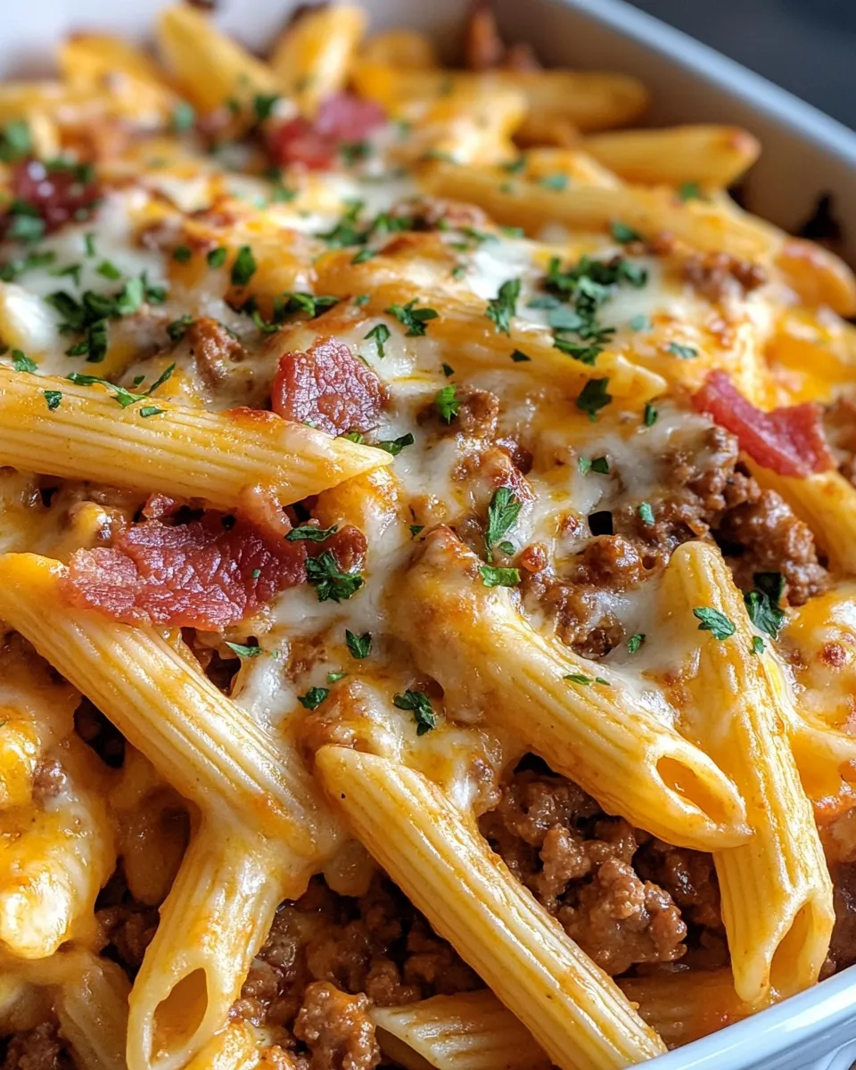 Delicious Bacon Cheeseburger Pasta Bake dish photo