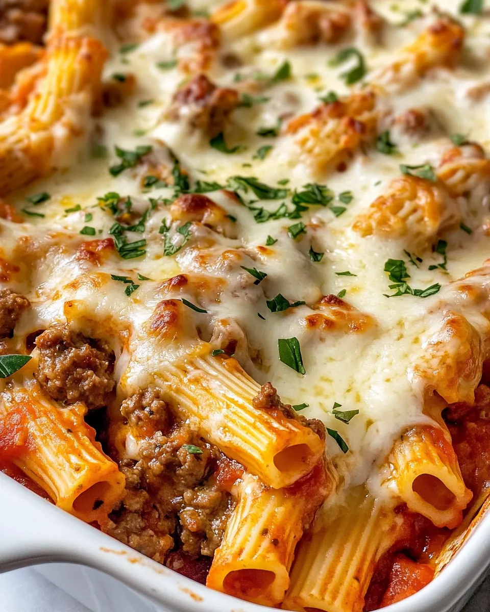 Homemade Baked Ziti with Italian Sausage and Cheese photo