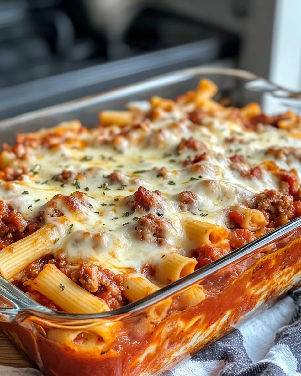Classic Baked Ziti with Italian Sausage and Cheese recipe image