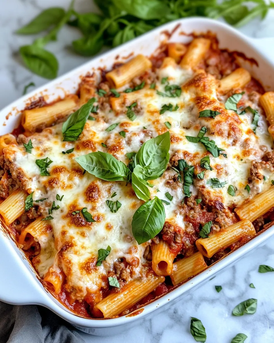 Easy Baked Ziti with Italian Sausage and Cheese dish photo