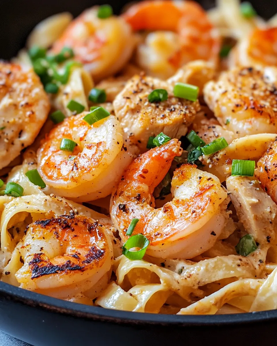 Homemade Cajun Chicken and Shrimp Fettuccine photo