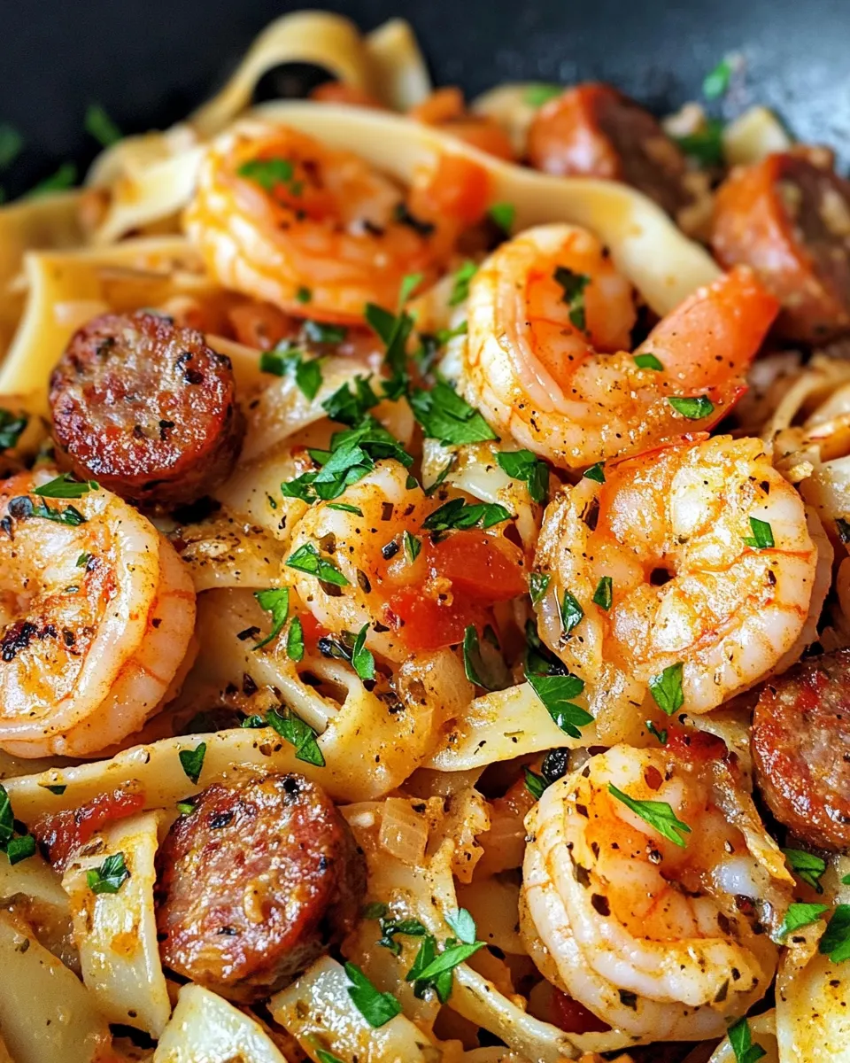 Homemade Cajun Shrimp and Sausage Pasta photo