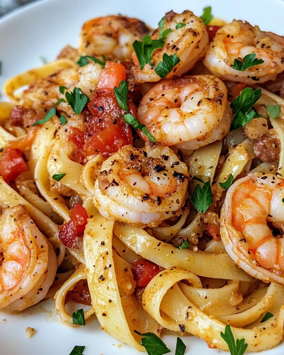 Classic Cajun Shrimp and Sausage Pasta image