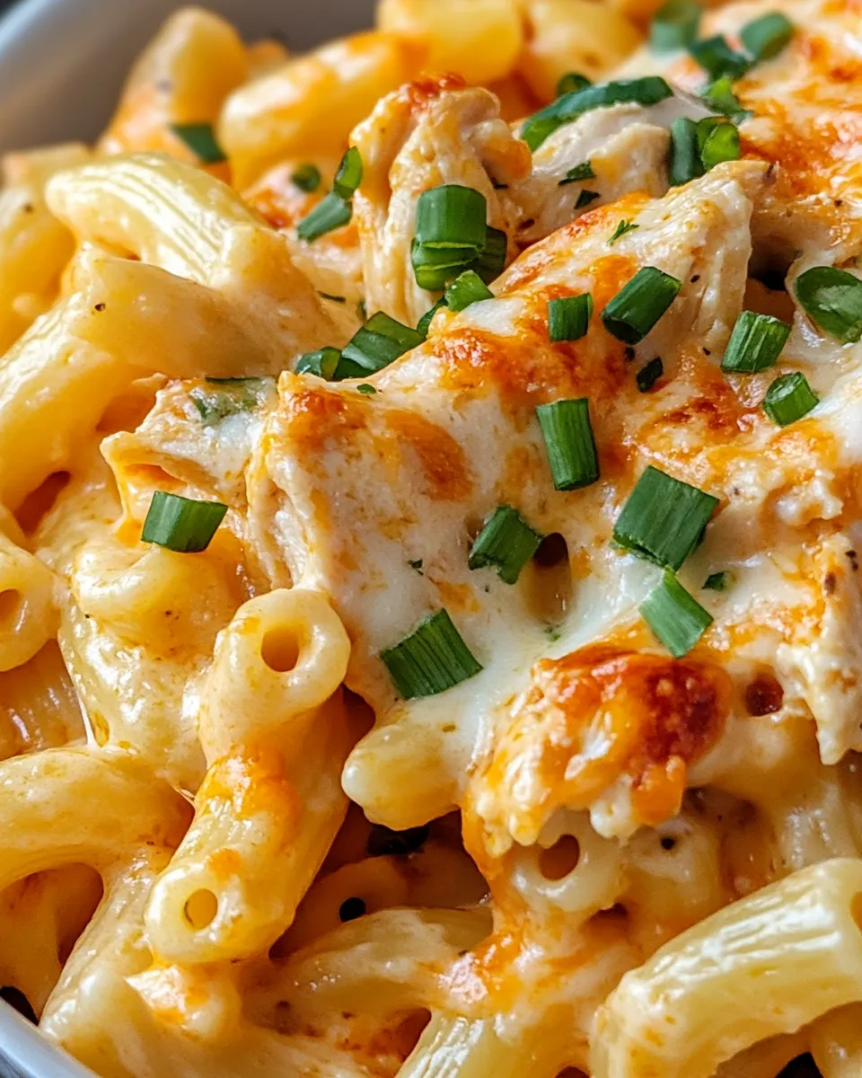 Easy Cheesy Buffalo Chicken Mac food shot