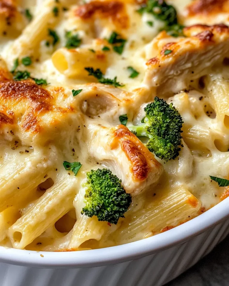 Homemade Cheesy Chicken Alfredo Casserole recipe photo