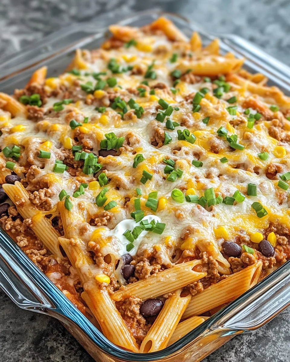 Delicious Cheesy Taco Beef Pasta Bake dish photo