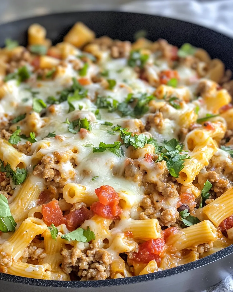 Easy Cheesy Taco Pasta Skillet recipe photo