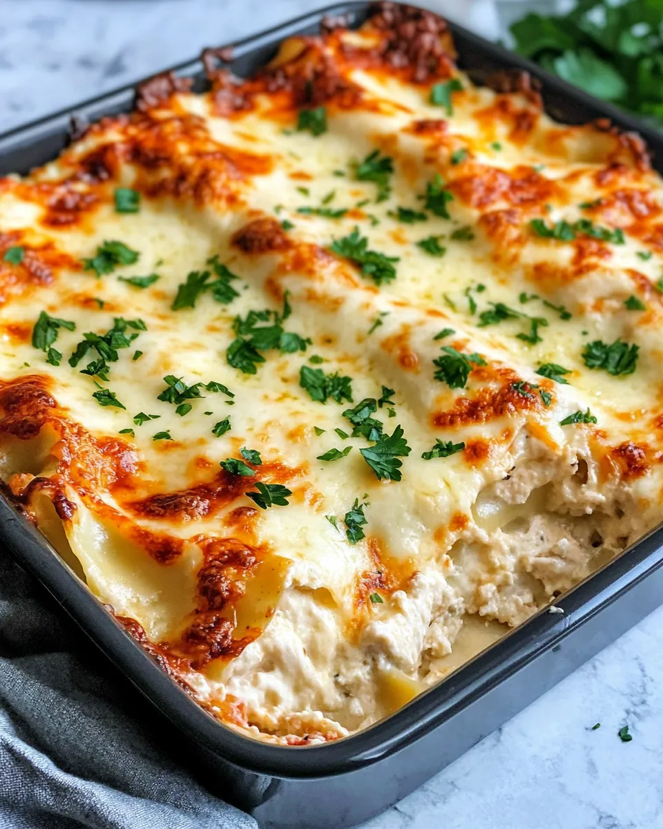 Easy Chicken Alfredo Lasagna Casserole recipe photo