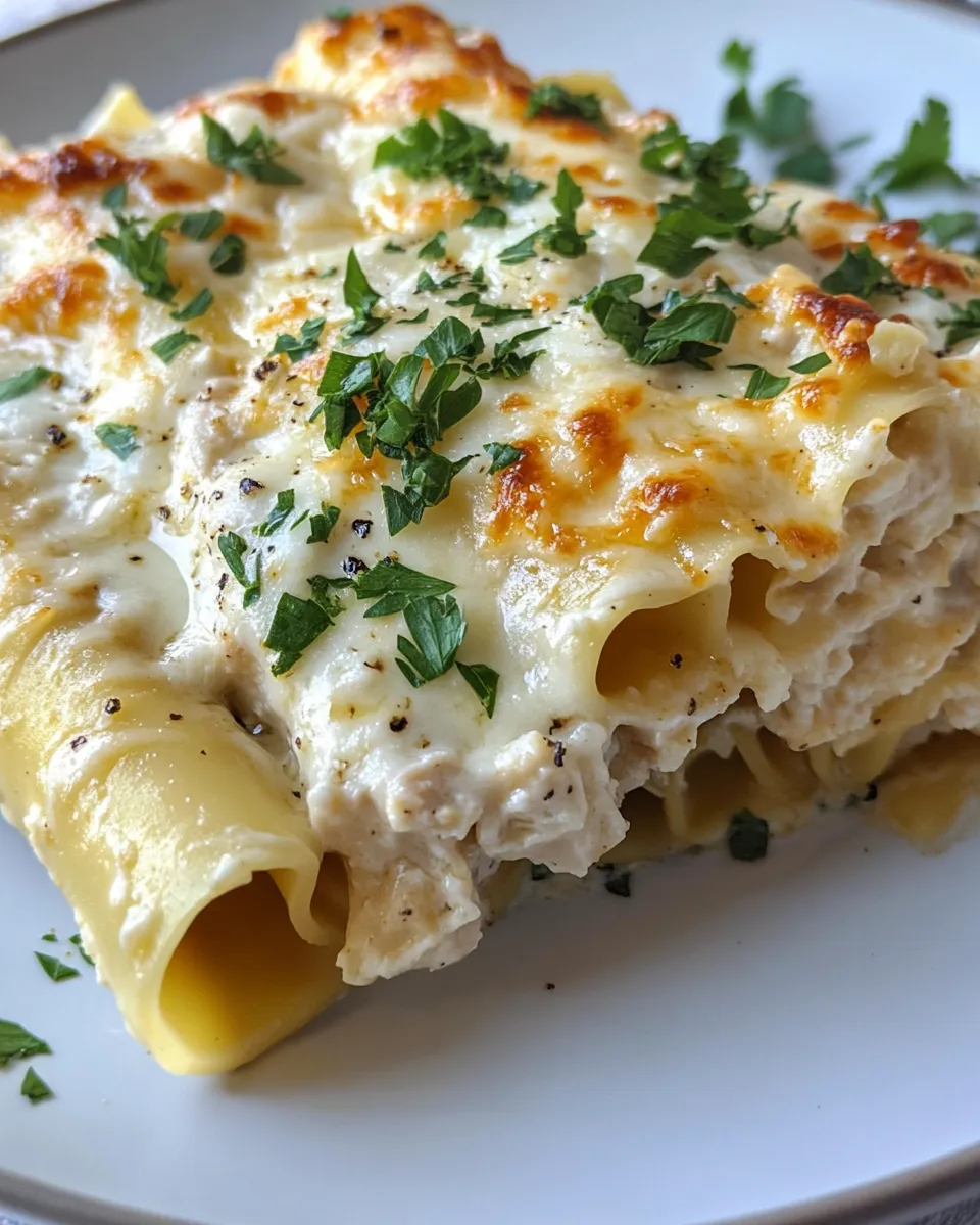 Delicious Chicken Alfredo Lasagna Roll-Ups plate image