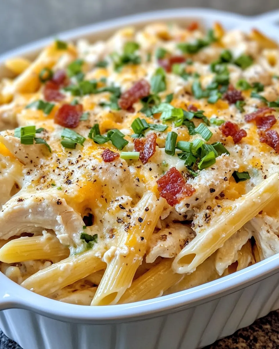 Classic Chicken Bacon Ranch Penne Bake dish photo