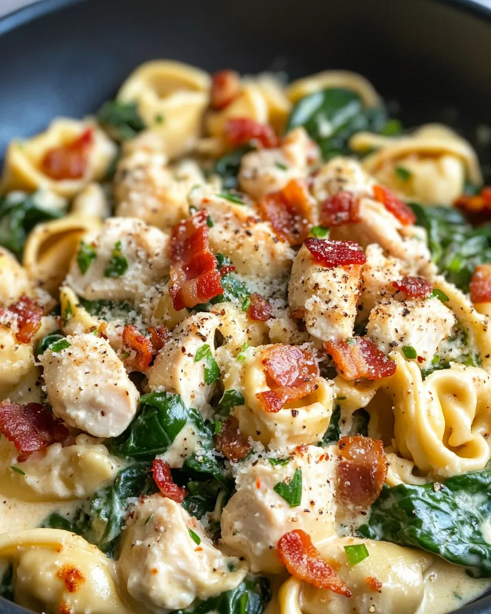 Homemade Chicken Bacon Spinach Tortellini photo
