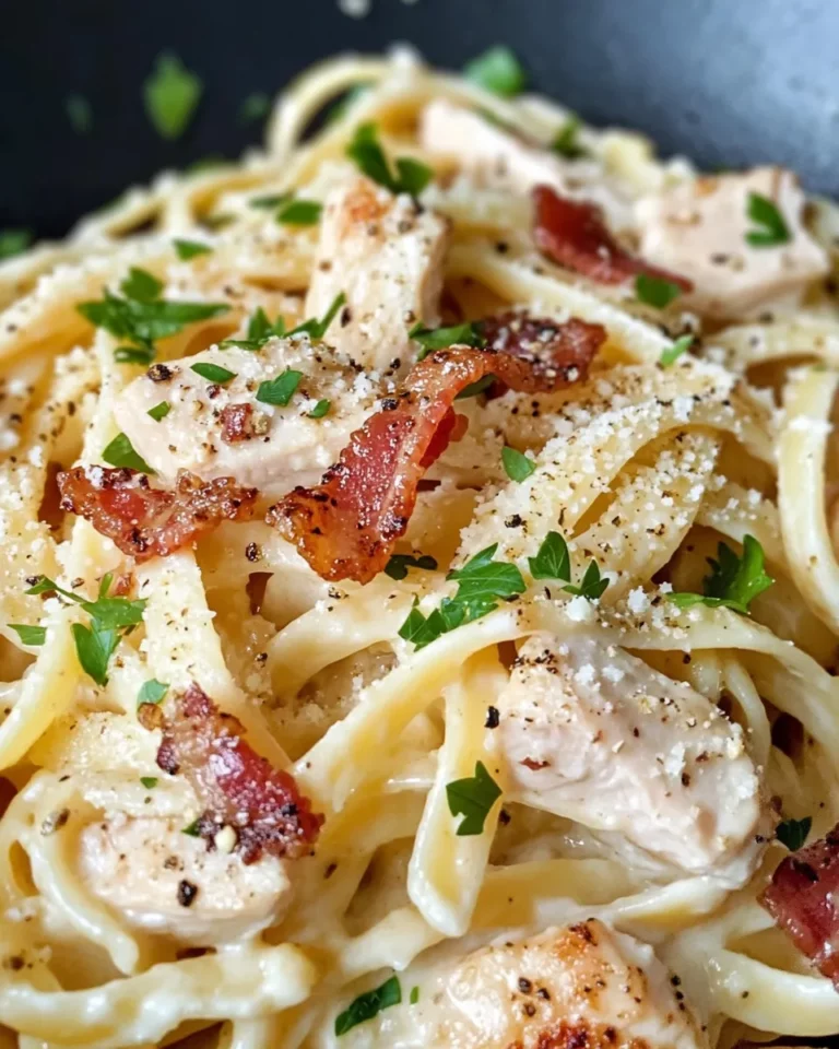 Homemade Chicken Carbonara with Crispy Bacon recipe photo