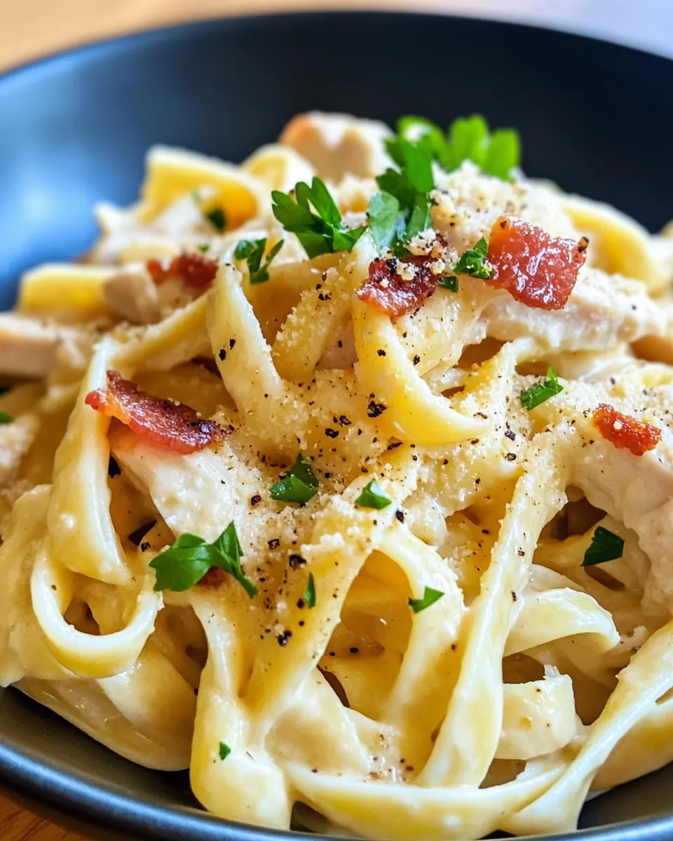 Classic Chicken Carbonara with Crispy Bacon dish photo