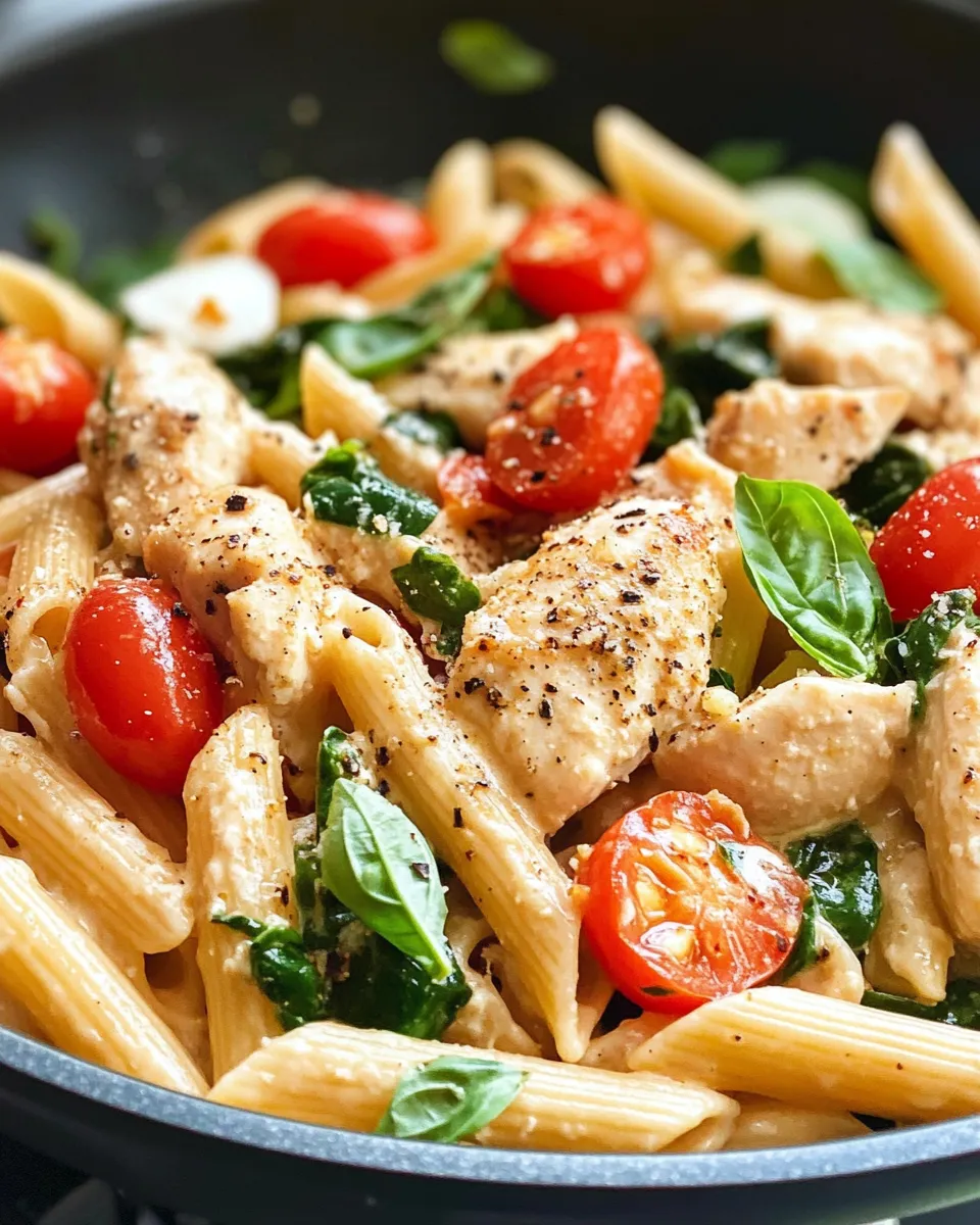 Classic Chicken Mozzarella Penne Skillet recipe image