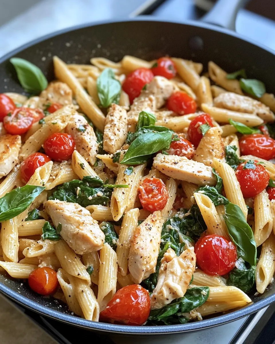Delicious Chicken Mozzarella Penne Skillet photo