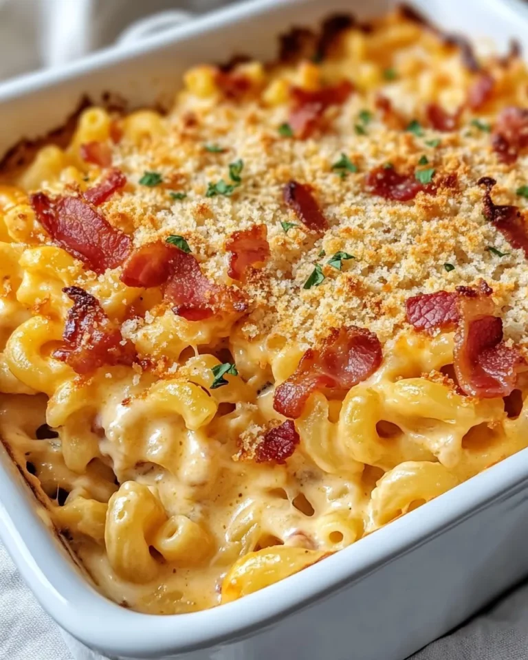 Homemade Creamy Bacon Mac and Cheese Bake recipe photo