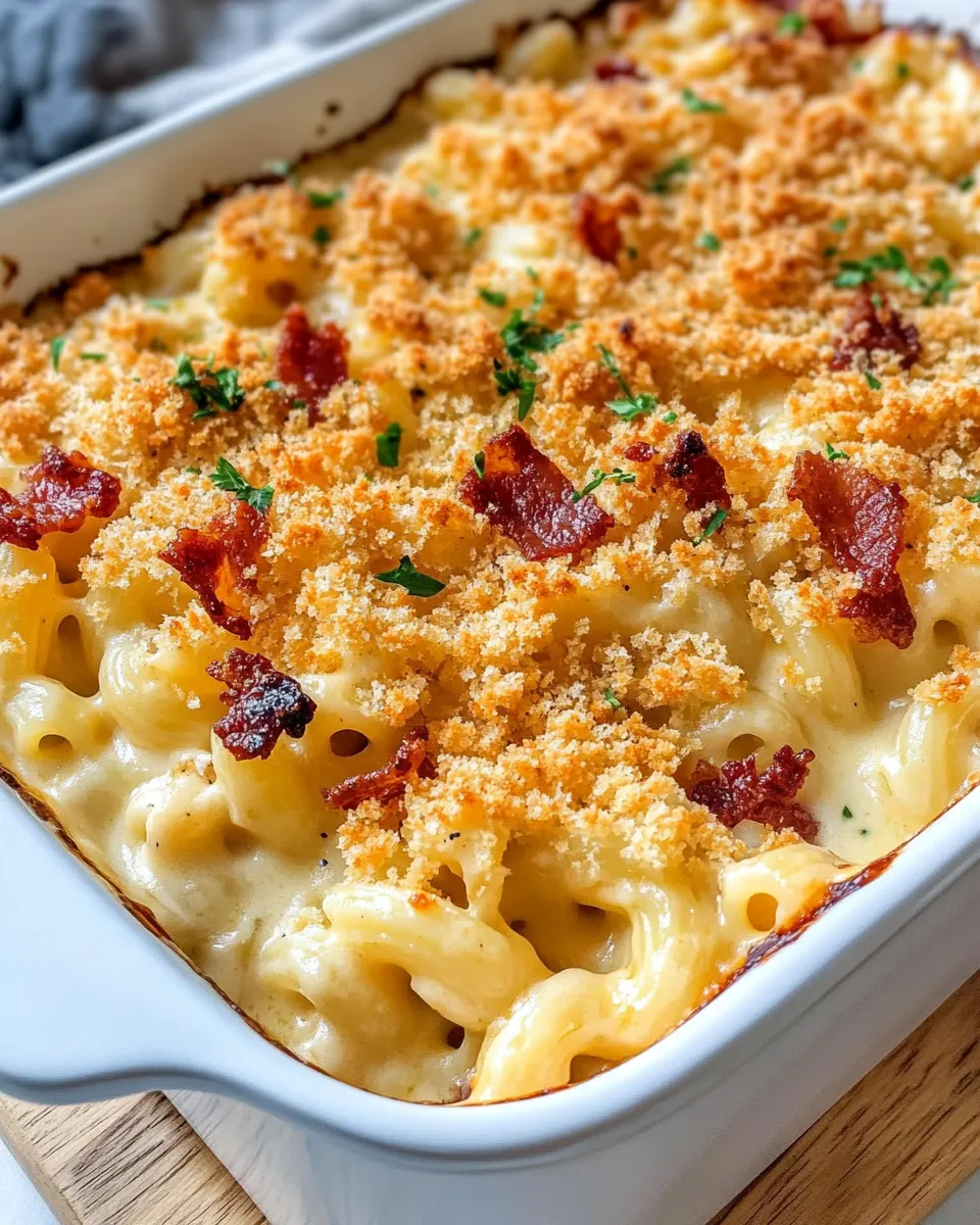 Classic Creamy Bacon Mac and Cheese Bake dish photo