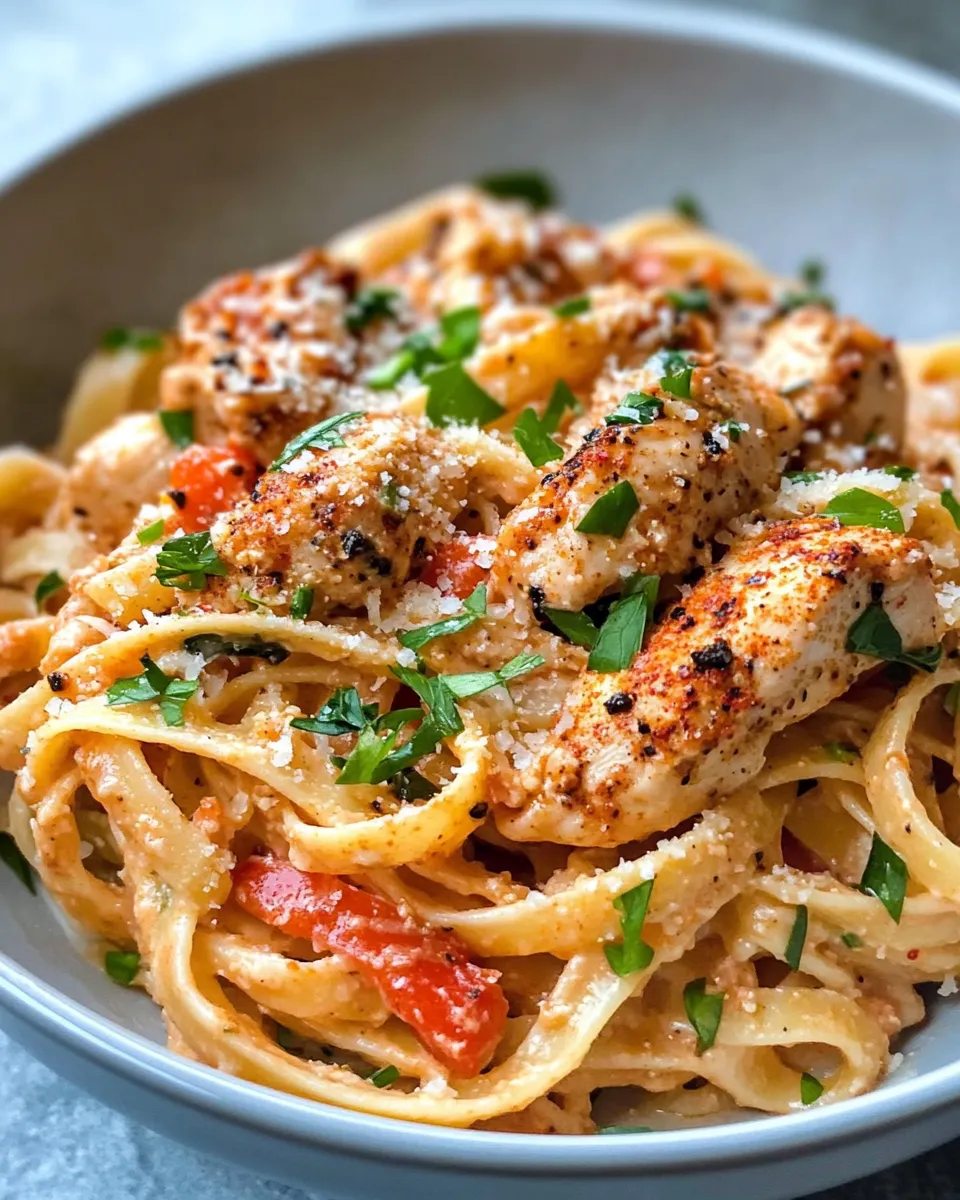 Homemade Creamy Cajun Chicken Fettuccine photo