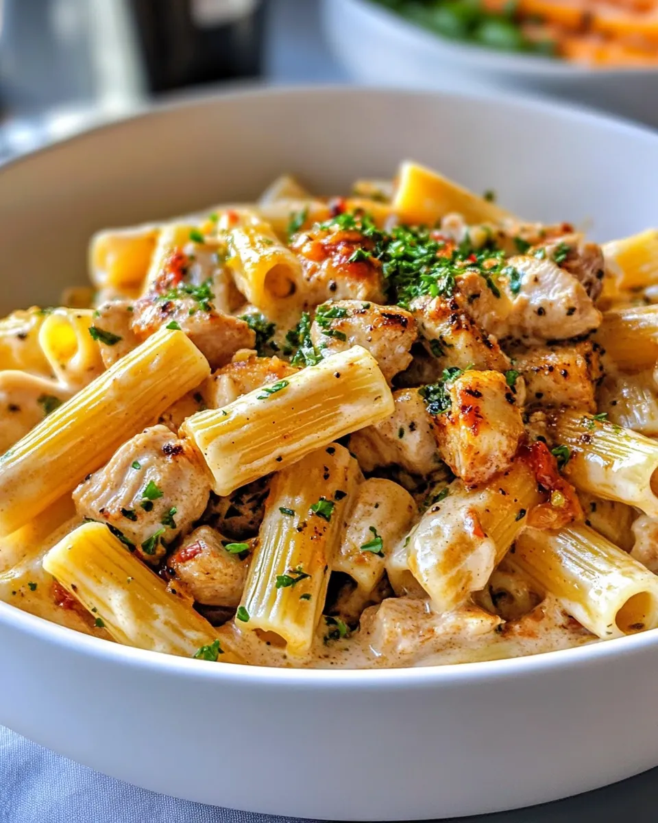 Easy Creamy Cajun Chicken Rigatoni food shot