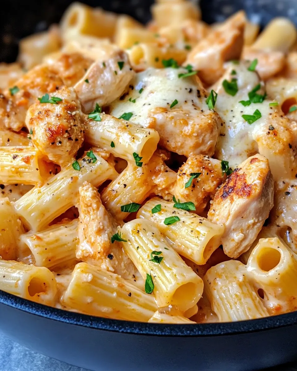 Delicious Creamy Cajun Chicken Rigatoni plate image