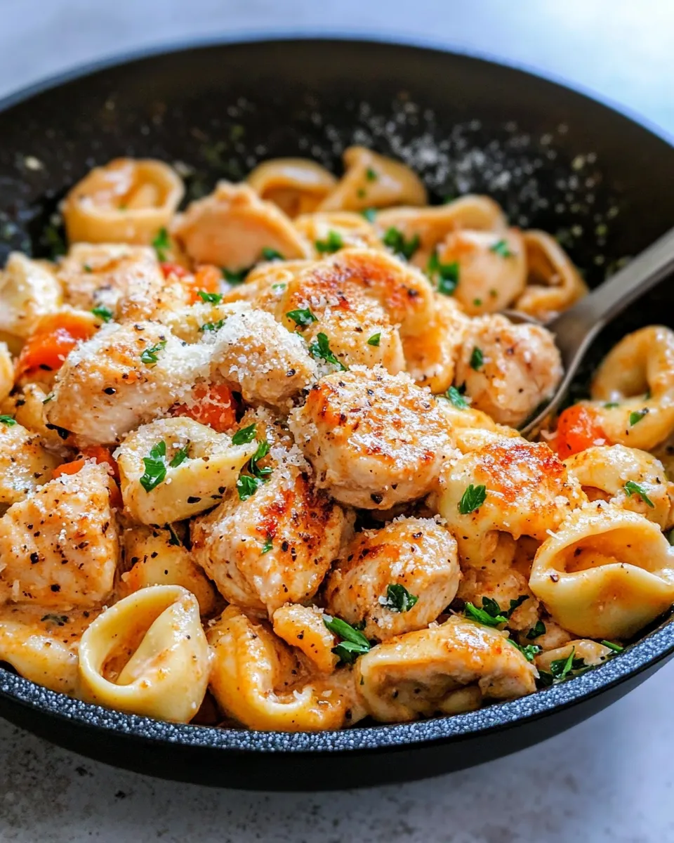 Delicious Creamy Cajun Chicken Tortellini plate image