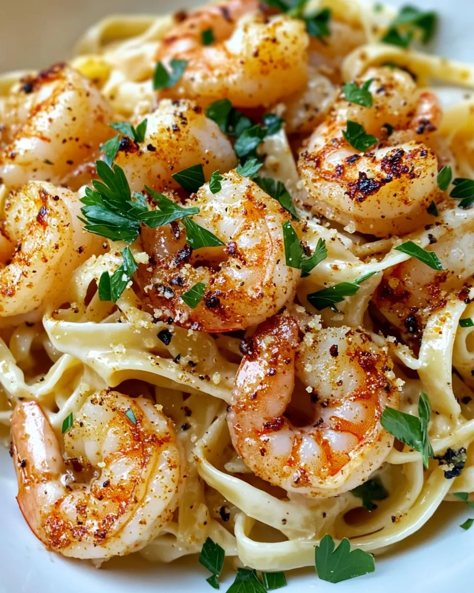 Classic Creamy Cajun Shrimp Alfredo Pasta image