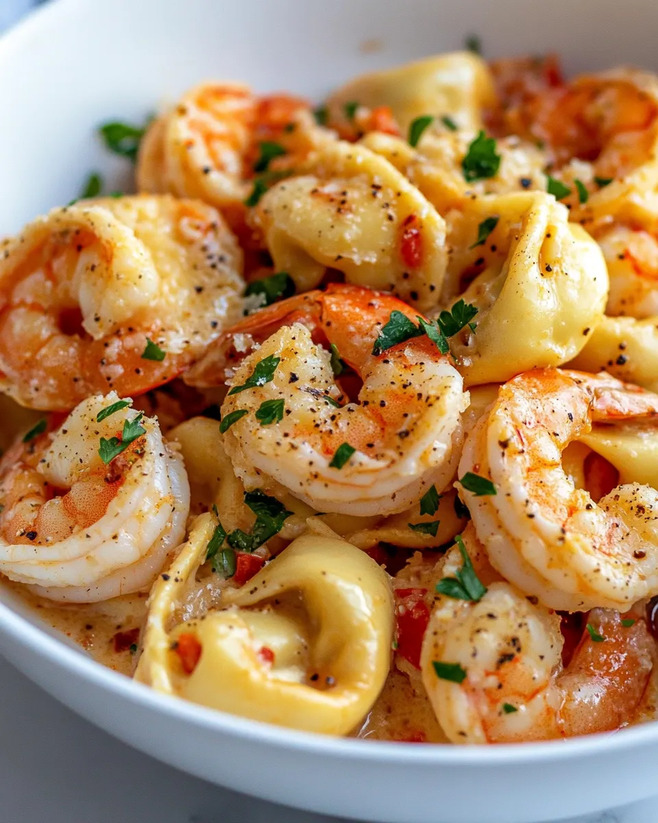 Homemade Creamy Cajun Shrimp Tortellini photo
