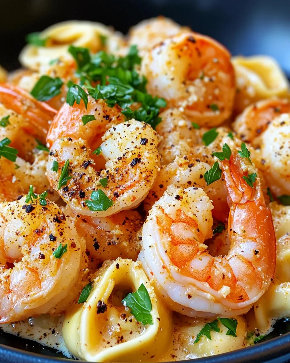 Delicious Creamy Cajun Shrimp Tortellini shot