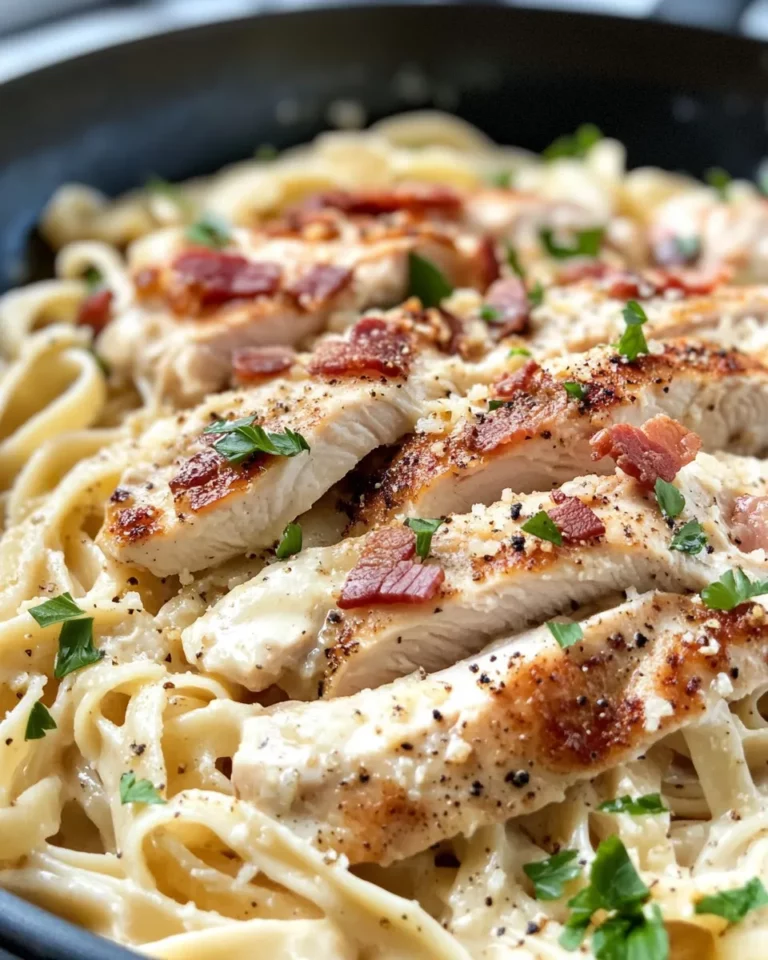 Homemade Creamy Chicken Alfredo with Bacon photo