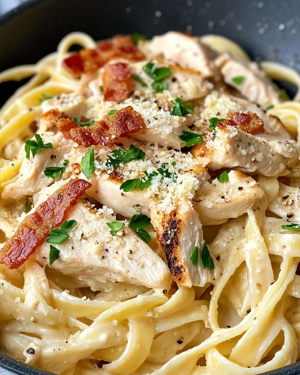 Classic Creamy Chicken Alfredo with Bacon image