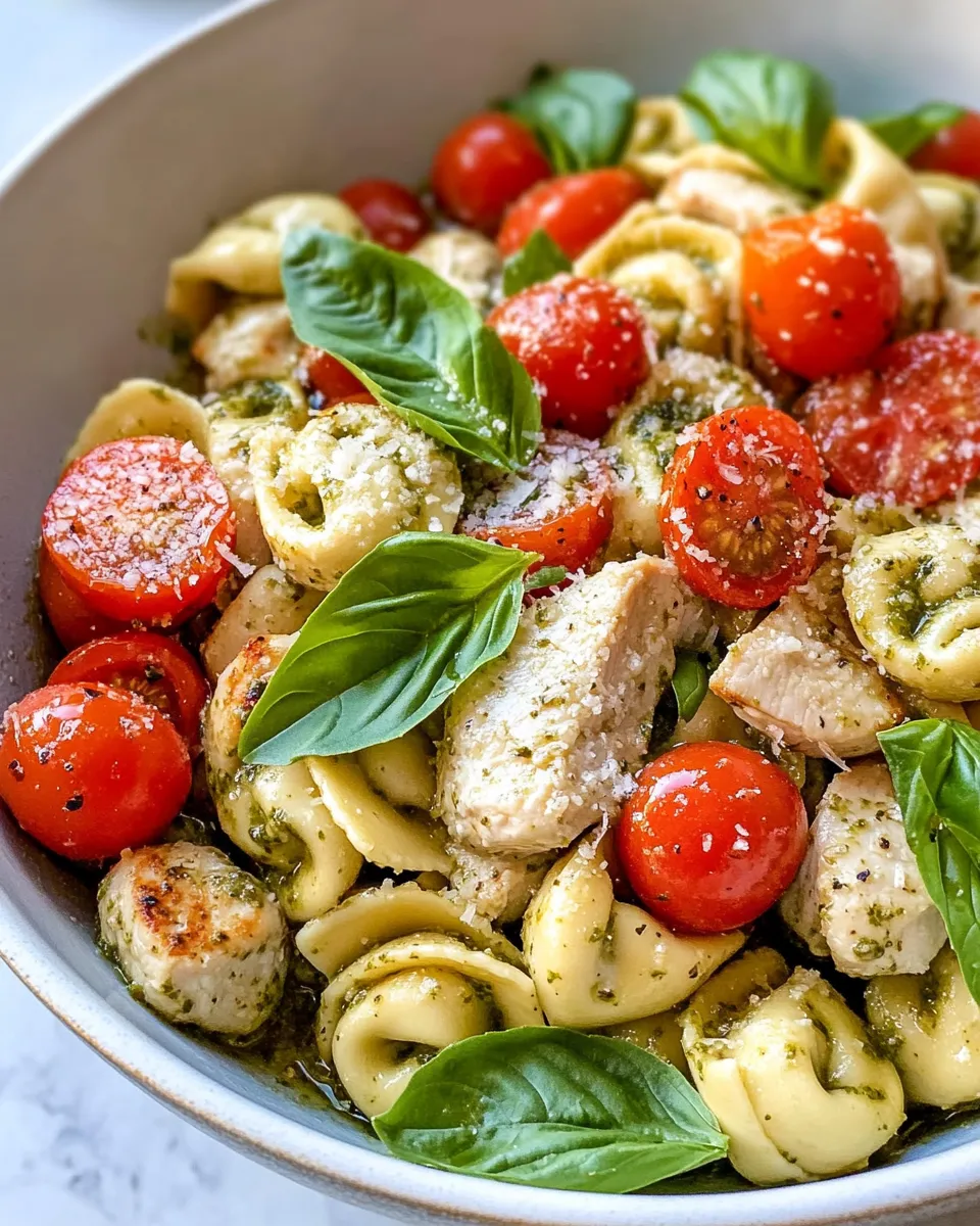 Delicious Creamy Chicken Pesto Tortellini picture