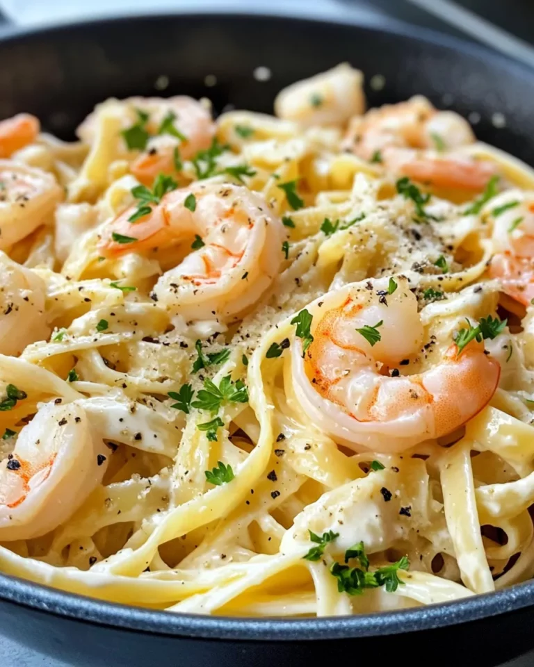 Homemade Creamy Garlic Shrimp Alfredo Pasta recipe photo