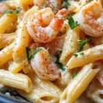 Homemade Creamy Garlic Shrimp Penne photo