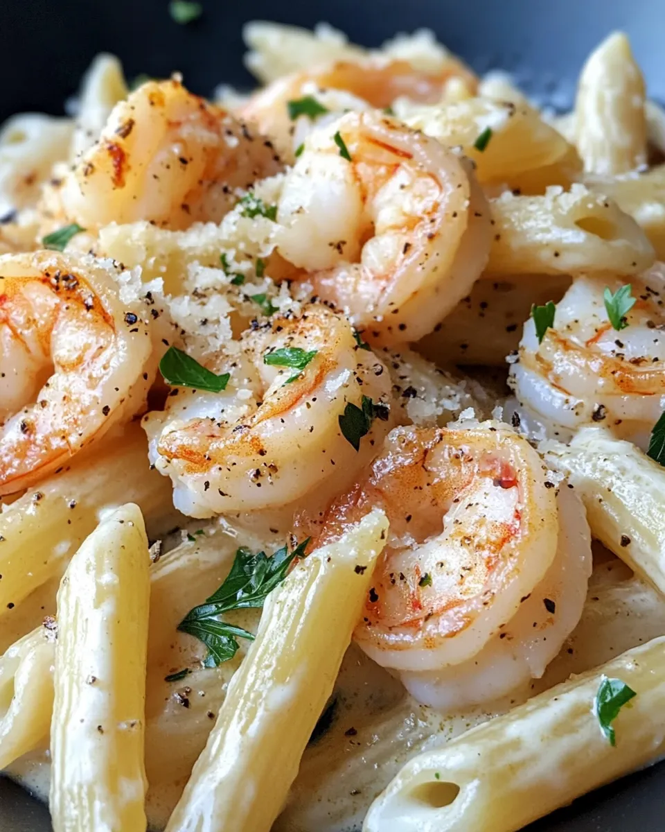 Classic Creamy Garlic Shrimp Penne image