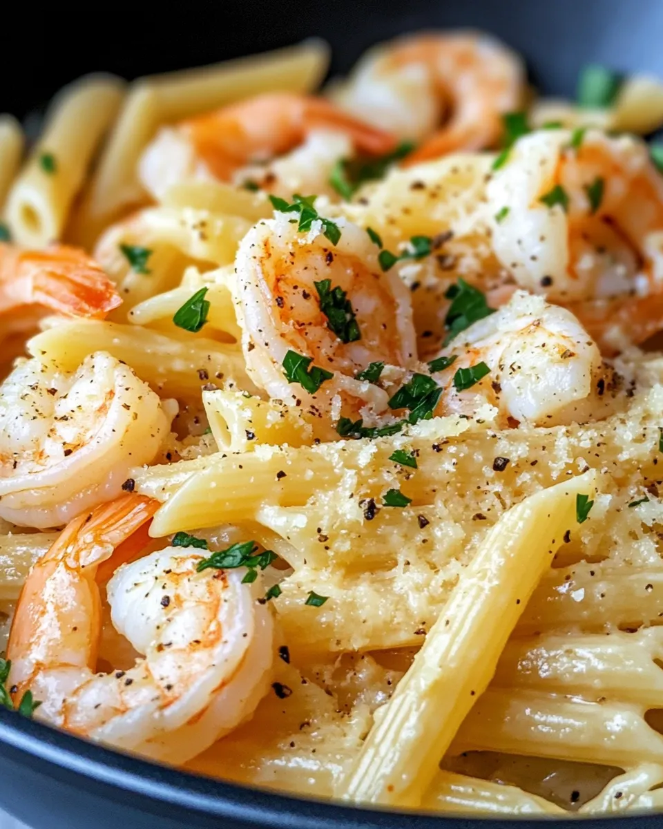 Easy Creamy Garlic Shrimp Penne recipe photo